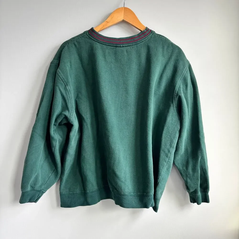 Vintage Dr. Seuss Brand Mister Grinch Embroidered Sweatshirt V Neck Size Unknown - Picture 3 of 7